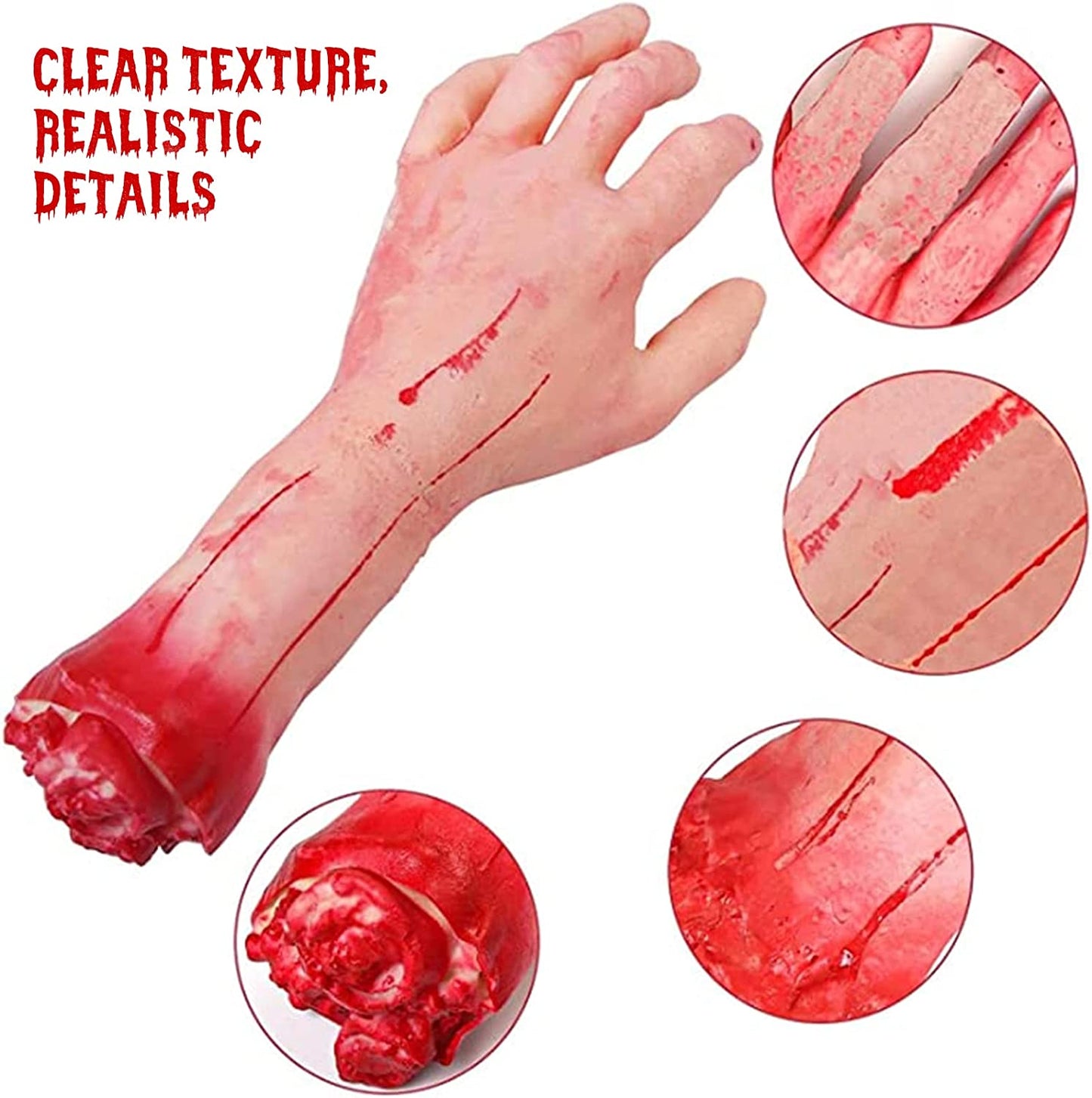 Body Parts Halloween Hands Decorations Fake Hand Halloween Bloody Dead Props Haunted House, Halloween Props for Halloween Party and Cosplay,Realistic Scary Halloween Decorations